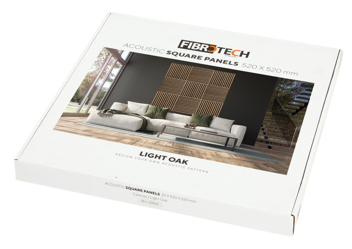 Akustikpanel Square Light Oak 22 x 520 x 520 mm 2-pack Fibrotech